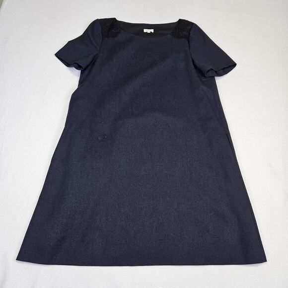 Pablo Gerard Darel Wool Blend Dress Navy Lace Minimalist Designer EUR 42 US 12 L - Picture 16 of 16
